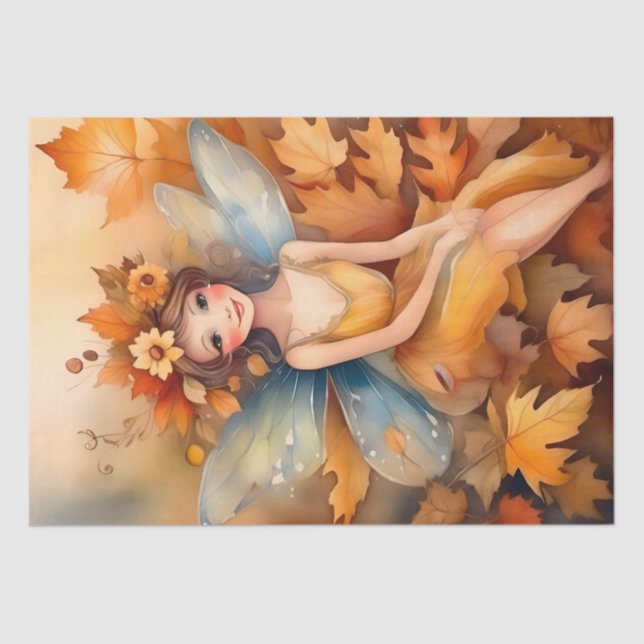 Fairy Floral Fall Autumn Magical Decoupage Tissue Paper (Front)