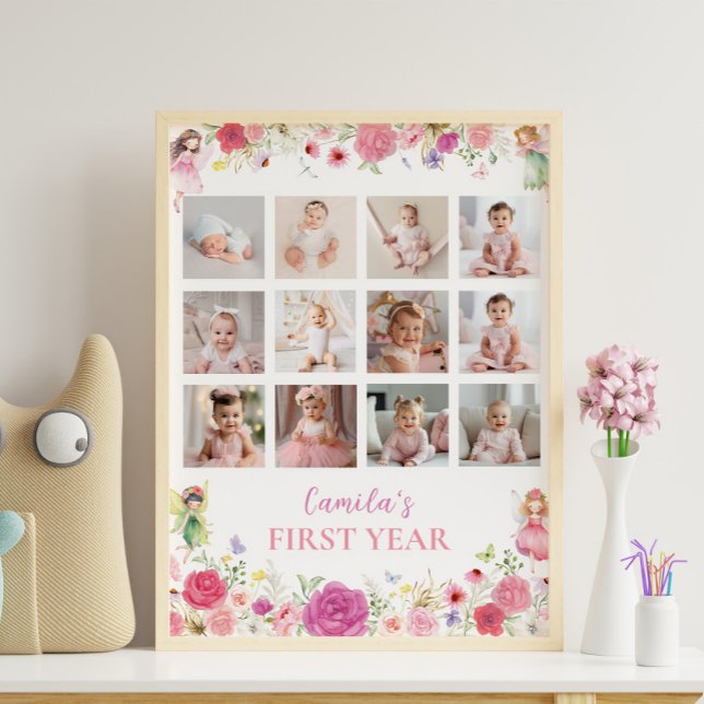 Fairy Floral First Year Photo Milestone Poster (Creator Uploaded)