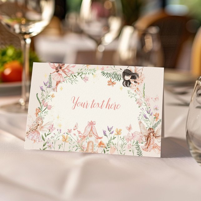 Fairy Floral Garden Birthday Food Tent Place Card (Creator Uploaded)