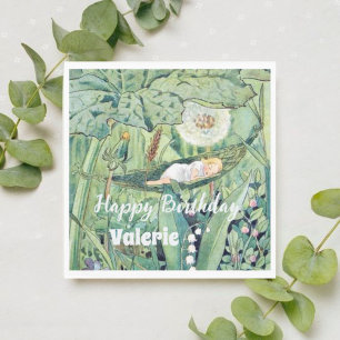 Fairy Floral Garden Enchanted Forest Girl Napkin