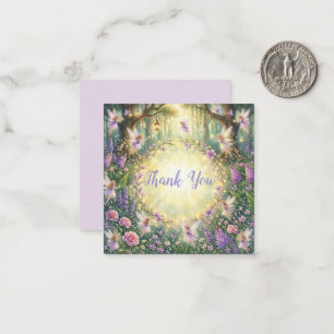 Fairy Floral Garden Purple Birthday Thank You Card