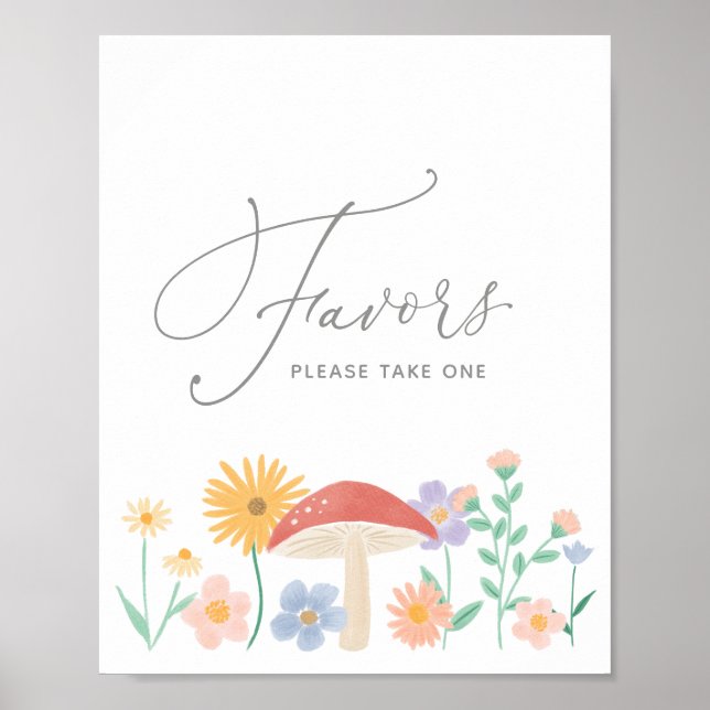Fairy Floral Girl Birthday Party Favours Sign (Front)