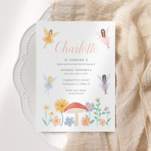 Fairy Floral Girl Birthday Party Invitation
