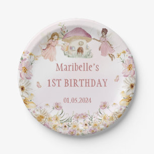Fairy Floral Girl Birthday Party Paper Plate