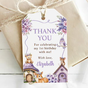 Fairy Floral Girls 1st Birthday Party Gift Tags
