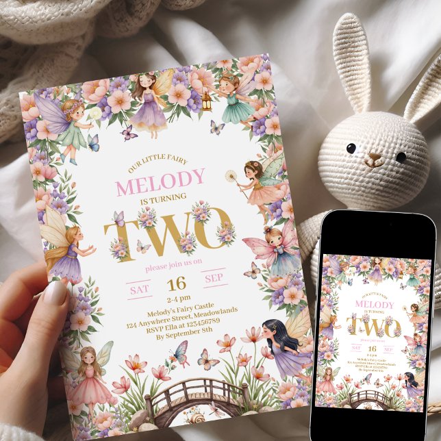 Fairy flower 2nd birthday Invitation (Creator Uploaded)