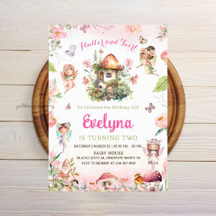 Fairy Flutter And Twirly Birthday Party Invitation