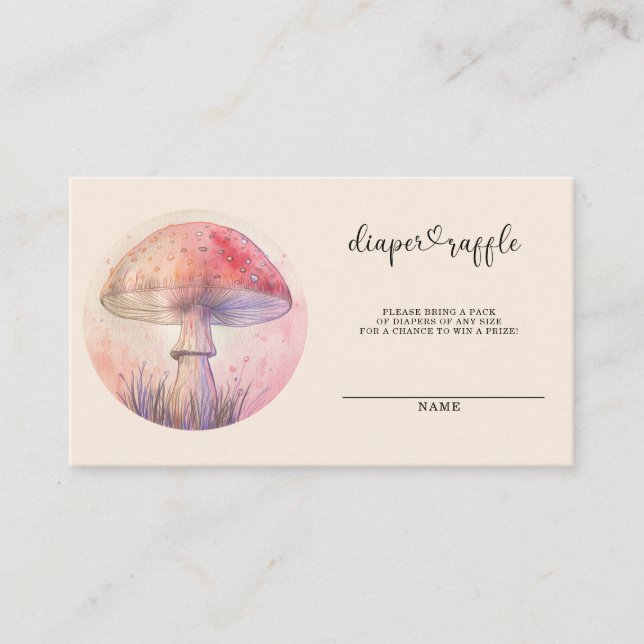 Fairy fly agaric - diaper raffle ticket enclosure card (Front)