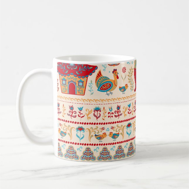 Fairy Forest Animals: Beige Background Coffee Mug (Left)
