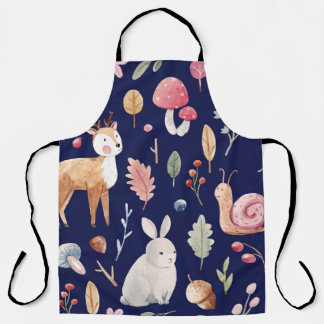 Fairy Forest Animals Children's Watercolor Apron