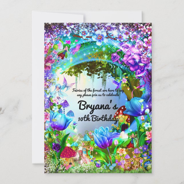 Fairy Forest Enchanted Magical Birthday Party Invitation (Front)