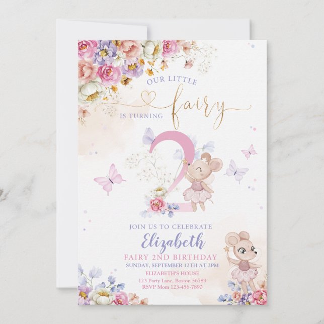 Fairy Forest Girl Birthday Magical Invitation (Front)