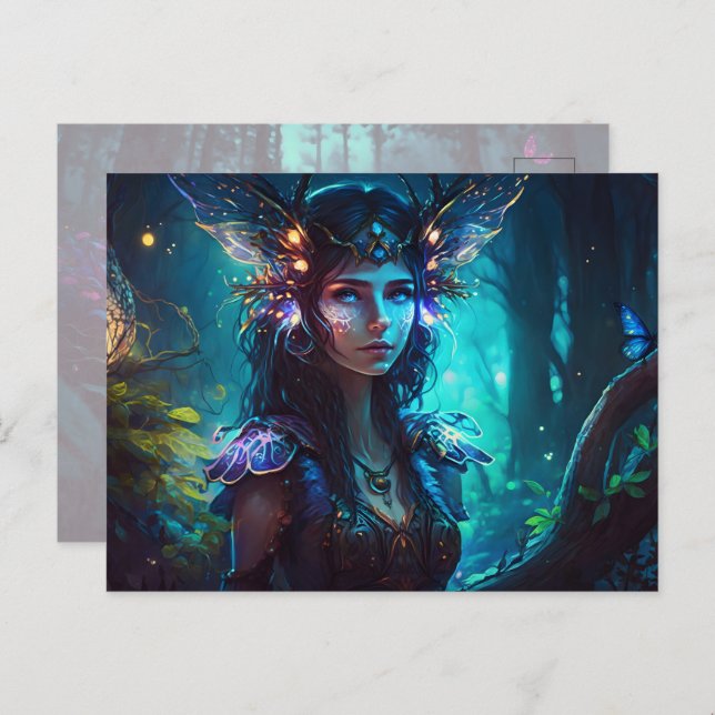 Fairy forest magic flora whimsical cool postcard (Front/Back)
