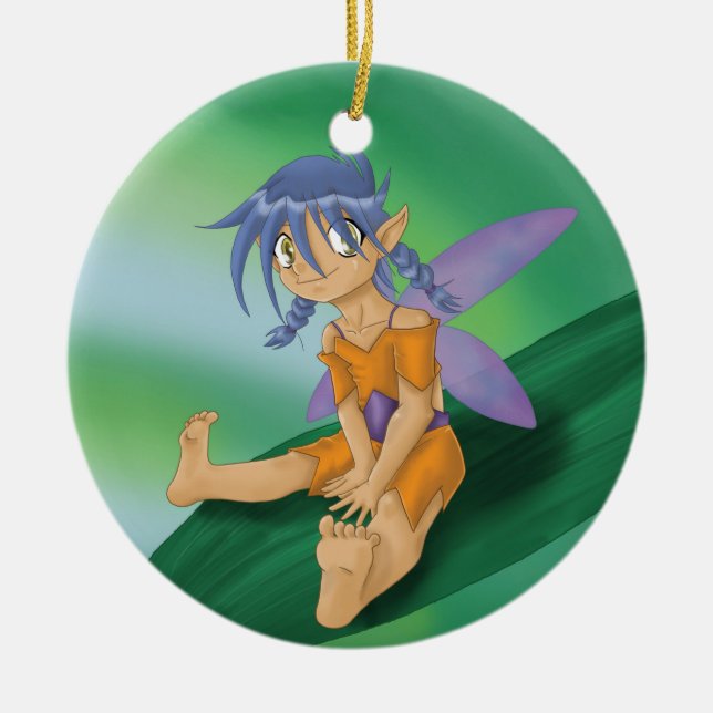 Fairy Fun Ceramic Ornament (Front)