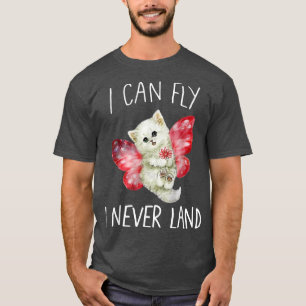 Fairy Funny Cute Cat Tee Cat Kitten Flying Butterf