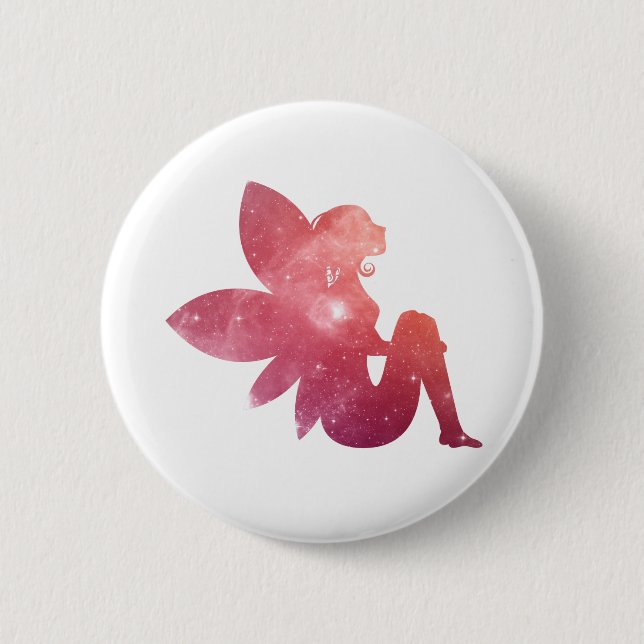 Fairy Galaxy Pink 6 Cm Round Badge (Front)