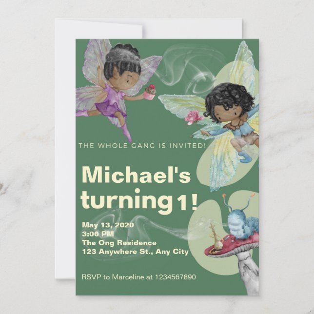 Fairy Gang Party Birthday Invitation Card (Front)
