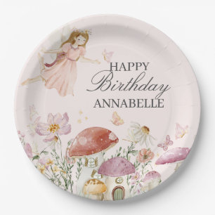 Fairy Garden Birthday Balloon Party Decor Favour Paper Plate
