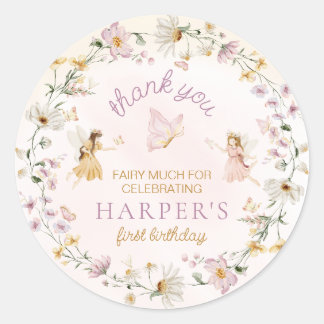 Fairy Garden Birthday Classic Round Sticker