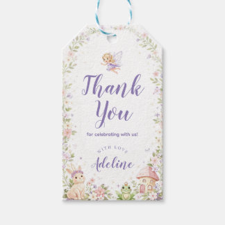 Fairy Garden Birthday Favor Tags, Thank You Labels