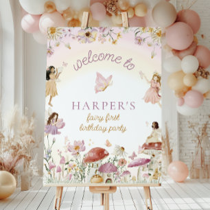 Fairy Garden Birthday Welcome  Poster