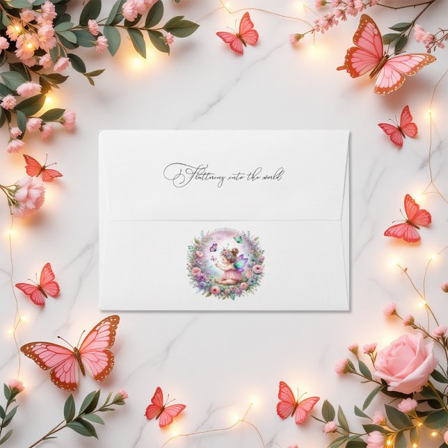 Fairy Garden & Butterfly Flutter Love Baby Shower Envelope (Fairy Garden & Butterfly Flutter Love Baby Shower Envelope)