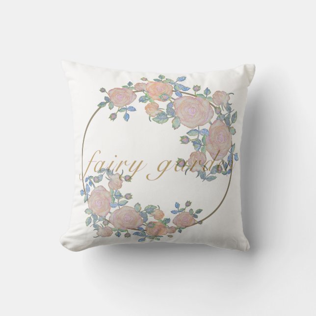 Fairy garden elegant pattern of rose flower classi cushion (Front)