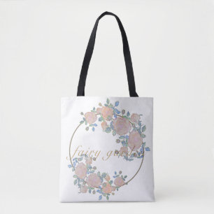 Fairy garden elegant pattern of rose flower classi tote bag