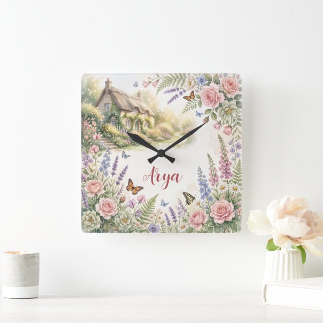 Fairy Garden Fantasy Personalised Wall Clock (Home)
