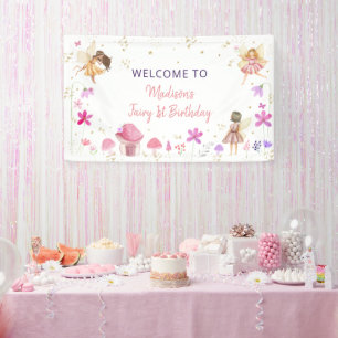 Fairy Garden Floral Birthday Banner