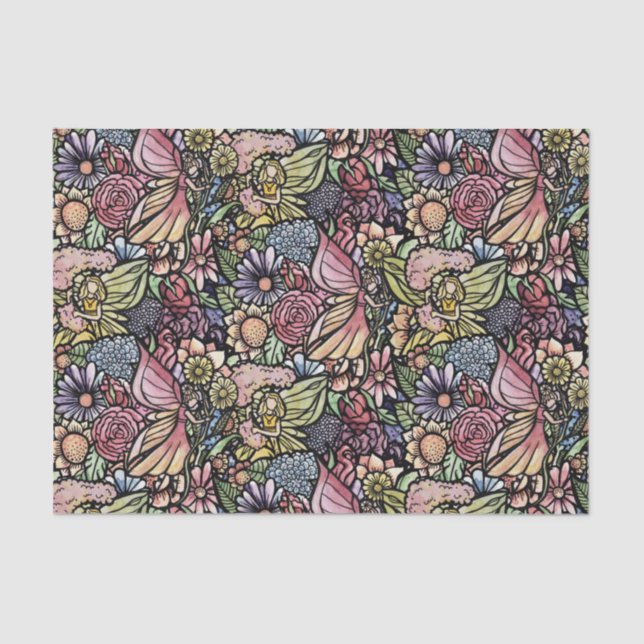 Fairy Garden Gardening Flower Gardens Fairies      Tissue Paper (Front)