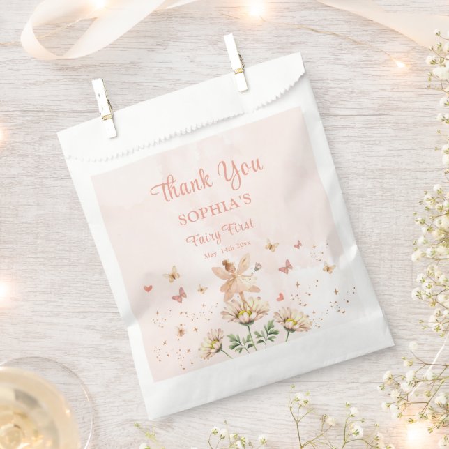 Fairy Garden Girl Birthday Party Favour Bag (Clipped)