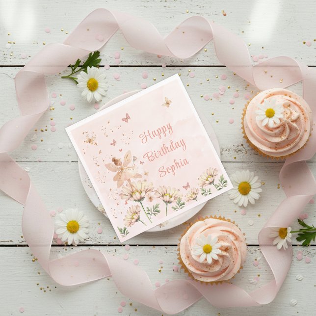 Fairy Garden Girl Birthday Party Napkin (Creator Uploaded)