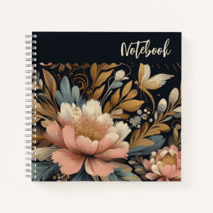Fairy Garden – Light Gold Acanthus, Peony Notebook