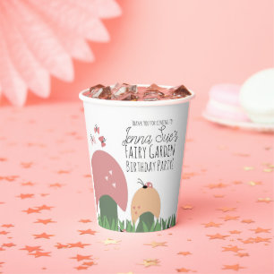 Fairy Garden Mushrooms Ladybugs Butterflies Paper Cups