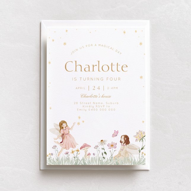 Fairy Garden Party Birthday Invitation (FRONT)
