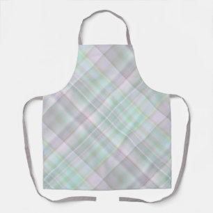Fairy Garden Pastel Pink and Mint Plaid Apron