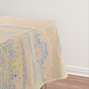 Fairy Garden Rustic Decor Ceiling Tile Design Tablecloth