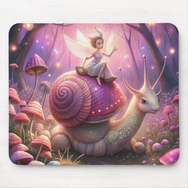 Fairy Garden Snail Mouse Pad (Front)