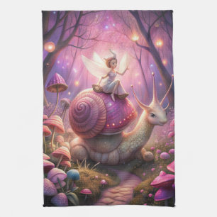 Fairy Garden Snail Tea Towel