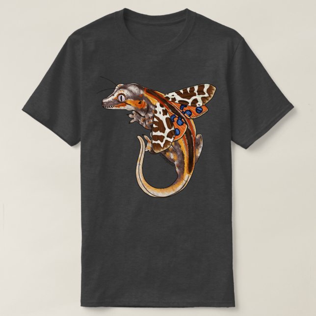 Fairy Gargoyle Gecko with Garden Moth Wings T-Shirt (Design Front)