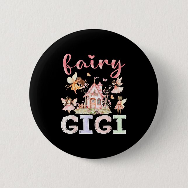 Fairy Gigi Magical Floral Funny Birthday Girl Fair 6 Cm Round Badge (Front)