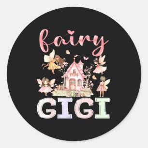 Fairy Gigi Magical Floral Funny Birthday Girl Fair Classic Round Sticker