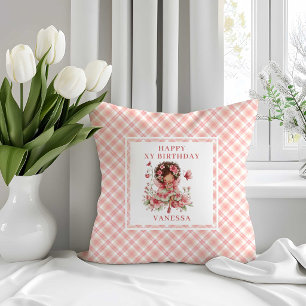 Fairy Girl 1st Birthday Magical Pink Floral pillow