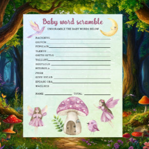 Fairy Girl baby shower - Baby Word Scramble