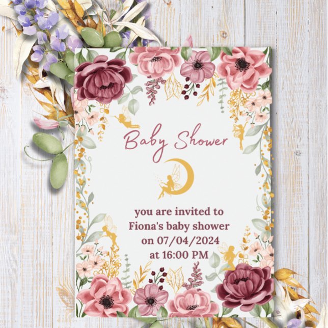 Fairy Girl Baby Shower flower Garden Invitation (Creator Uploaded)