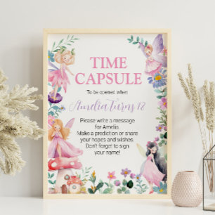 Fairy Girl Birthday Time Capsule Sign