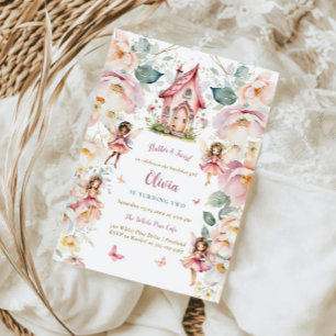 Fairy Girl Birthday Whimsical Enchanted Floral Invitation