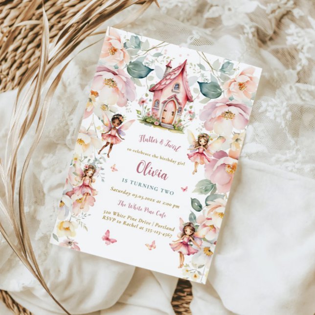 Fairy Girl Birthday Whimsical Enchanted Floral Invitation (Creator Uploaded)