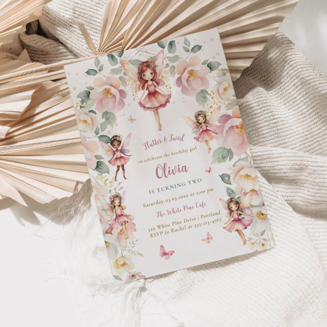 Fairy Girl Birthday Whimsical Enchanted Floral Invitation (Creator Uploaded)